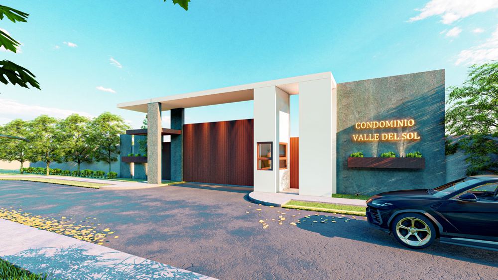 Entrada principal del condominio, vista lateral